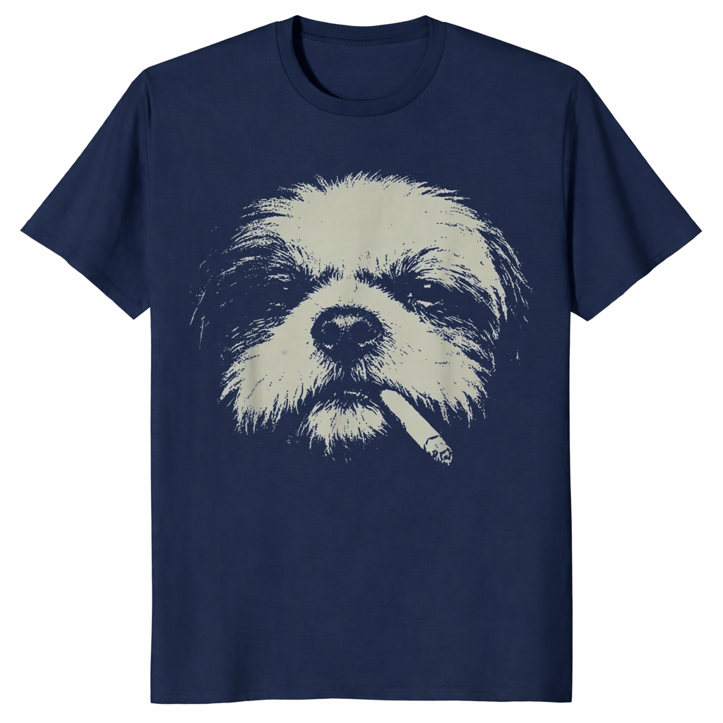 Shih Tzu meme shirt in navy unisex cotton tee