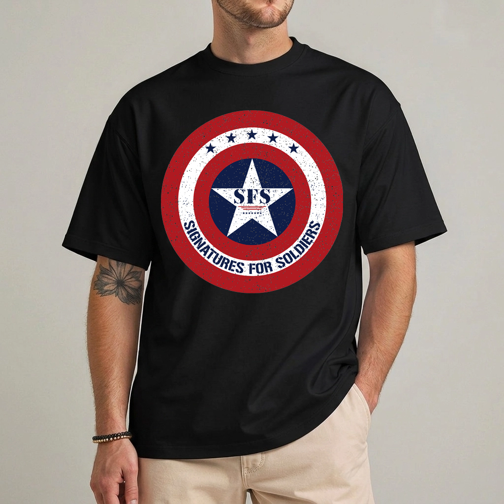 Signatures for Soldiers shirt black – veterans charity tee