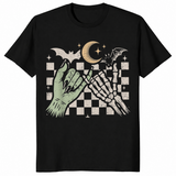 Skeleton bat halloween shirt black