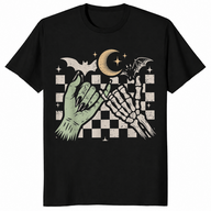 Skeleton bat halloween shirt black