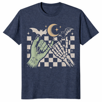 Skeleton bat halloween shirt heather navy