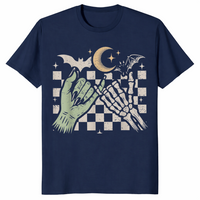 Skeleton bat halloween shirt navy