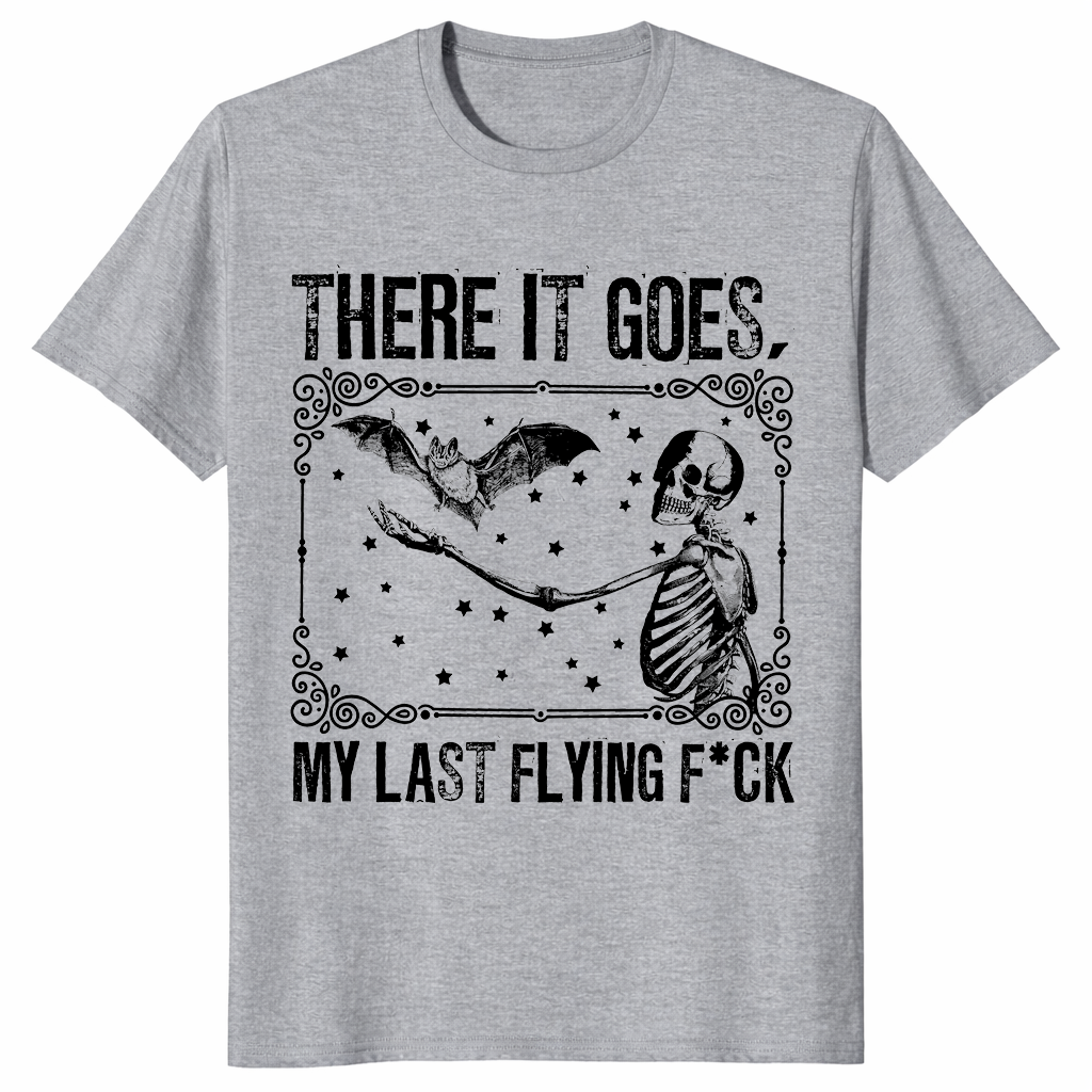 Skeleton bat shirt in ice grey