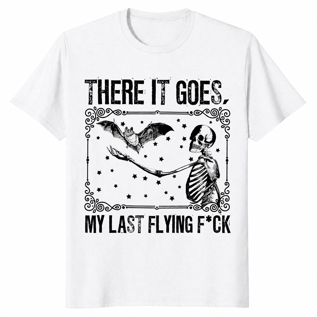 Skeleton bat shirt in white