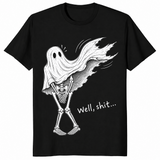 Skeleton ghost halloween shirt in Black