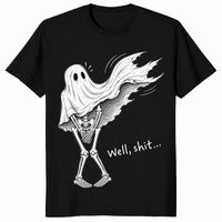 Skeleton ghost halloween shirt in Black