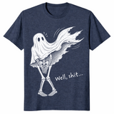 Skeleton ghost halloween shirt in Heather Navy