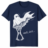 Skeleton ghost halloween shirt in Navy
