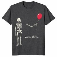 Skeleton lost balloon shirt in dark heather grey