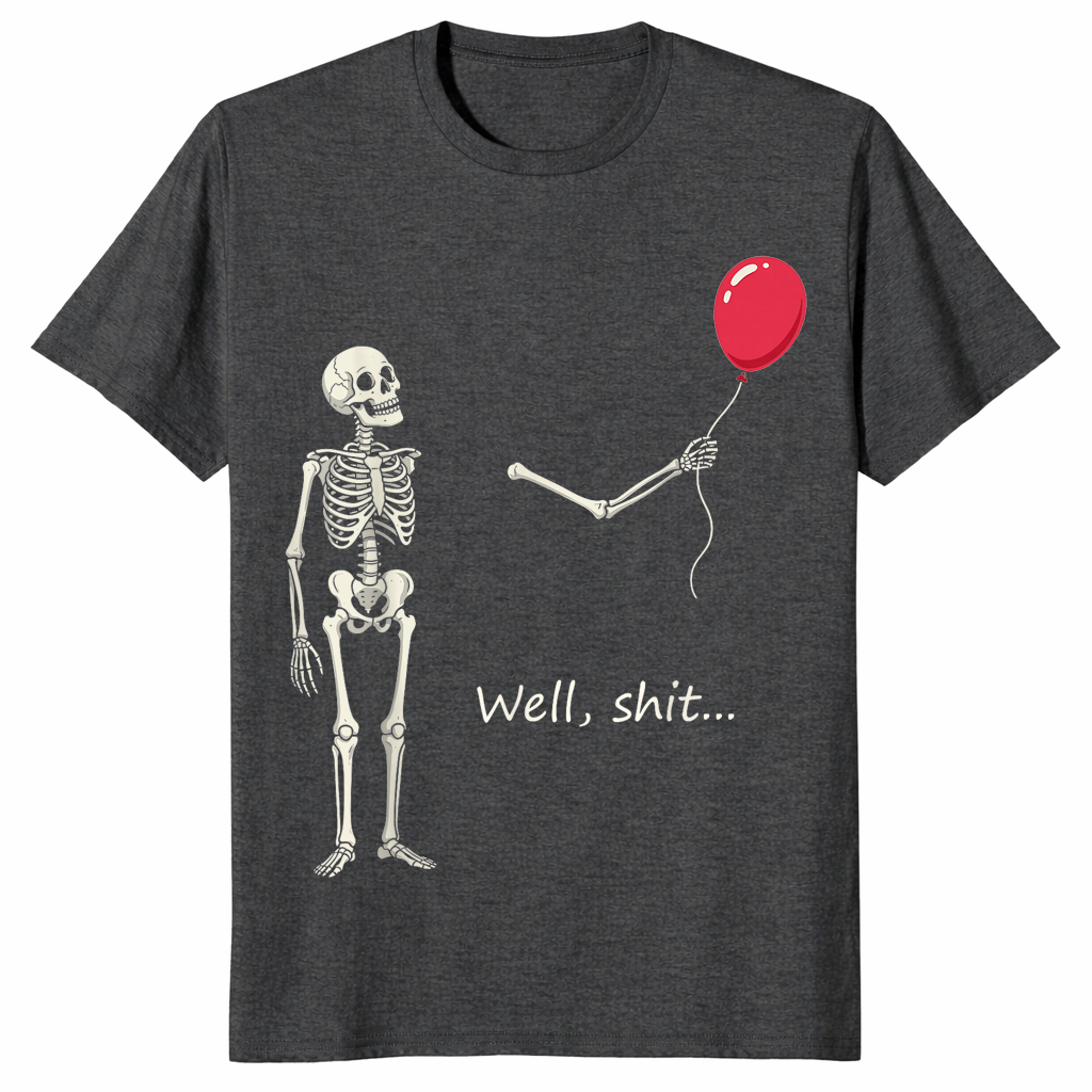 Skeleton lost balloon shirt in dark heather grey