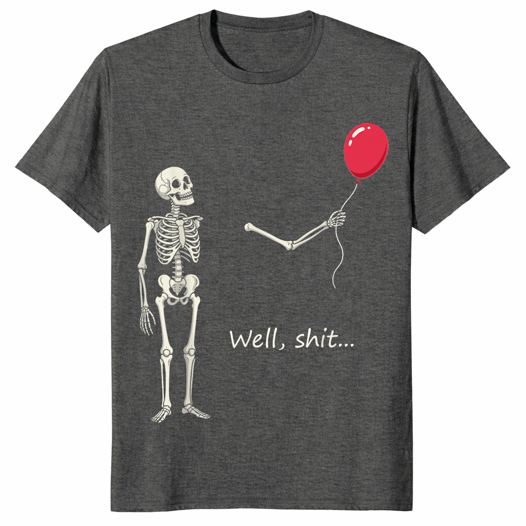 Skeleton lost balloon shirt in dark heather