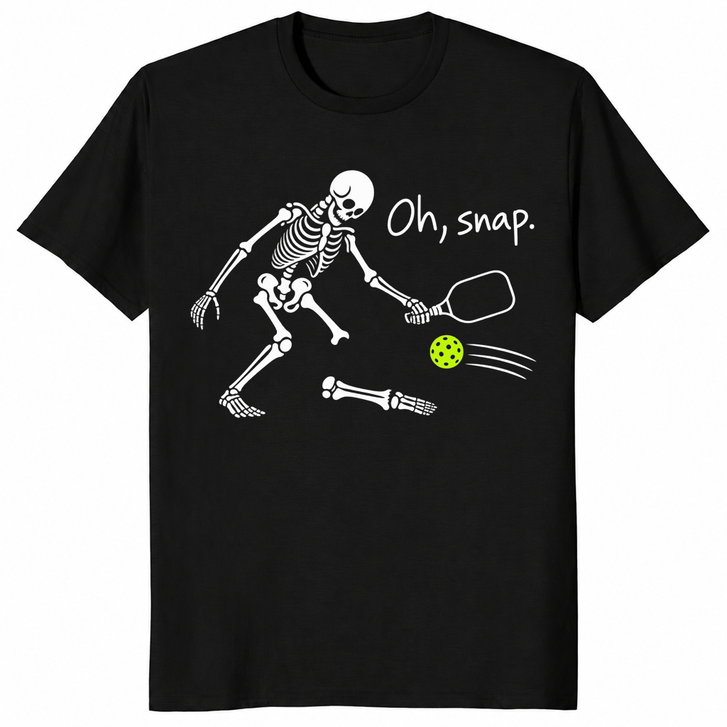 Skeleton pickleball shirt in black