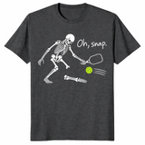 Skeleton pickleball shirt in dark heather grey
