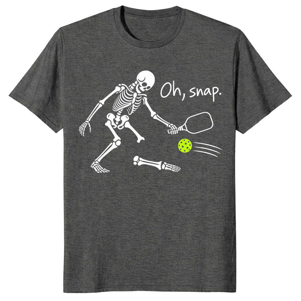 Skeleton pickleball shirt in dark heather