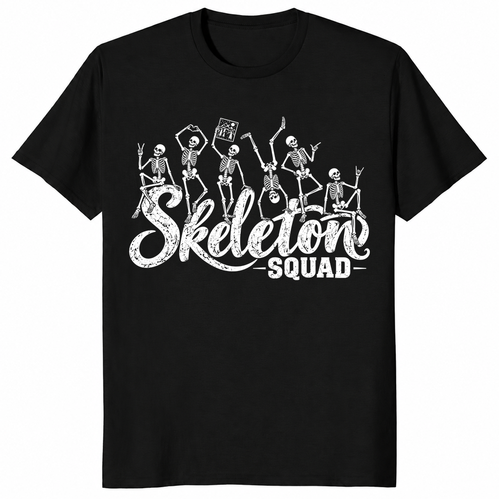 Skeleton squad shirt in black