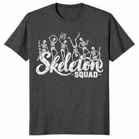 Skeleton squad shirt in dark heather grey