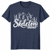Skeleton squad shirt in heather navy