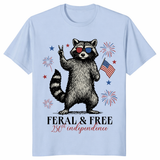 Patriotisches Waschbär-Shirt – Wild und Frei zum 250. Unabhängigkeitstag