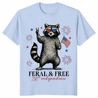 Patriotisches Waschbär-Shirt – Wild und Frei zum 250. Unabhängigkeitstag