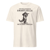 Natural color Smart Fella or Fart Smella Retro Raccoon Shirt by Cuccico