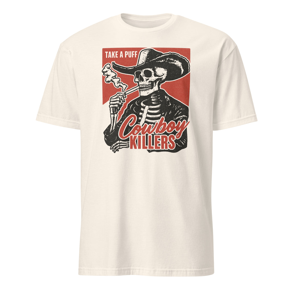 Natural Cowboy Killers Shirt with grunge skeleton graphic by Cuccico