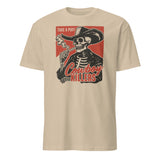 Sand colored Cowboy Killers Shirt with smoking skeleton artwork by Cuccico