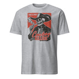 Sport Grey Smoking Skeleton Tee with western skeleton print by Cuccico