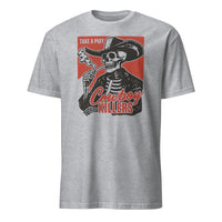 Sport Grey Smoking Skeleton Tee with western skeleton print by Cuccico