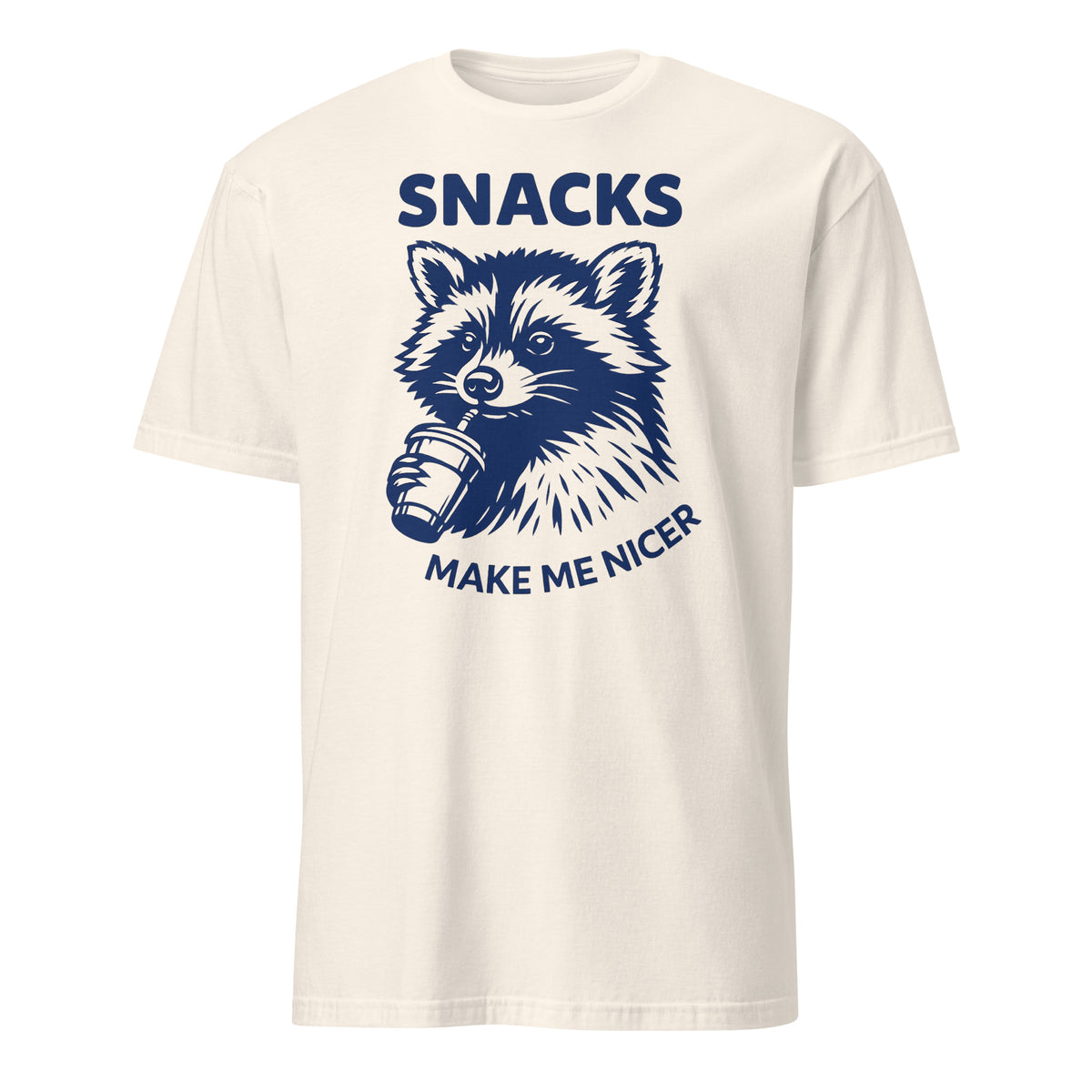 Cuccico Snacks Make Me Nicer Raccoon Shirt in Natural color