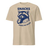 Cuccico Snacks Make Me Nicer Raccoon Shirt in Sand color
