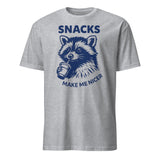 Cuccico Snacks Make Me Nicer Raccoon Shirt in Sport Grey color
