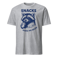 Cuccico Snacks Make Me Nicer Raccoon Shirt in Sport Grey color