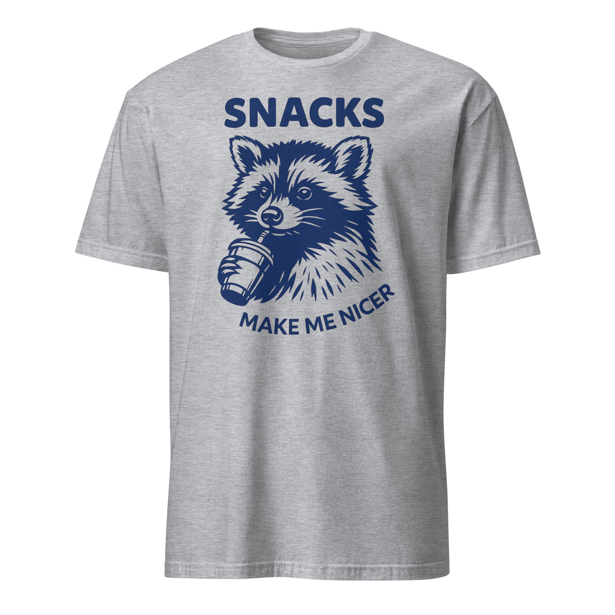 Cuccico Snacks Make Me Nicer Raccoon Shirt in Sport Grey color