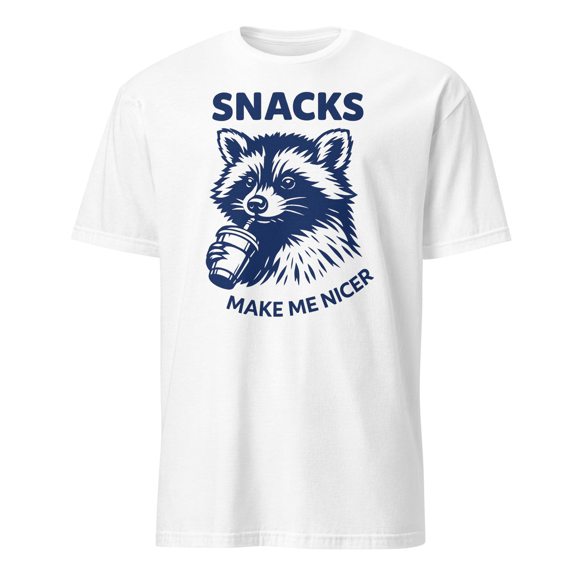 Cuccico Snacks Make Me Nicer Raccoon Shirt in White color