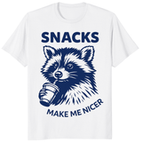 Cuccico Snacks Make Me Nicer Raccoon Shirt in White color