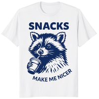 Cuccico Snacks Make Me Nicer Raccoon Shirt in White color