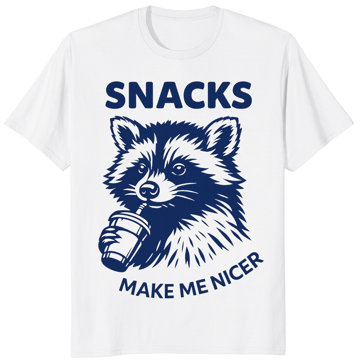 Cuccico Snacks Make Me Nicer Raccoon Shirt in White color