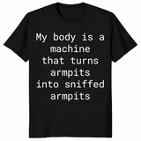 Sniffed armpits funny shirt in black