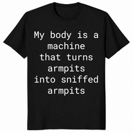 Sniffed armpits funny shirt in black
