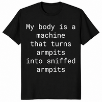 Sniffed armpits funny shirt in black