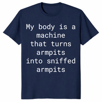 Sniffed armpits funny shirt in navy
