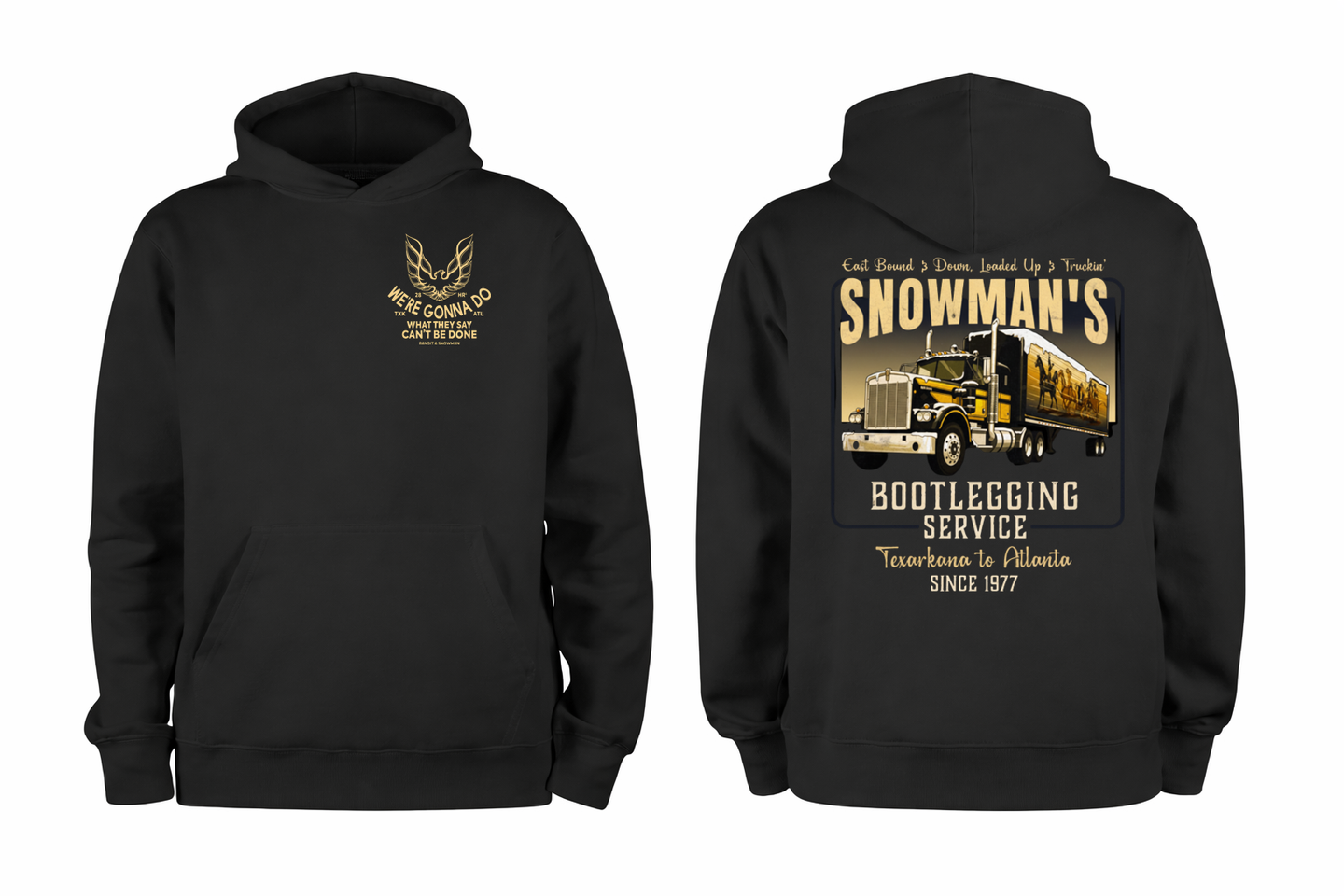 Snowman’s Bootlegging Service Smokey And The Bandit Hoodie by Cuccico – Retro Movie Apparel