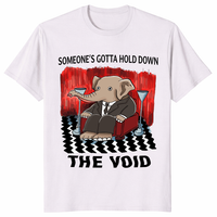 Someone’s Gotta Hold Down The Void shirt in ice grey with funny meme elephant art