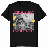 Sped teacher raccoon shirt in black
