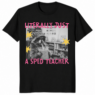Sped teacher raccoon shirt in black