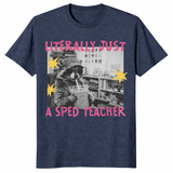 Sped teacher raccoon shirt in dark heather grey