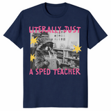 Sped teacher raccoon shirt in navy
