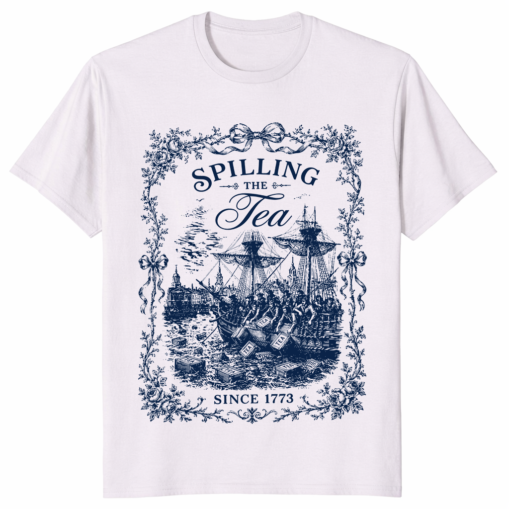 Spilling The Tea Since 1773 shirt in ice grey