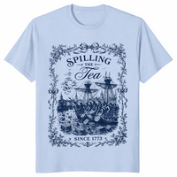 Spilling The Tea Since 1773 shirt in light blue