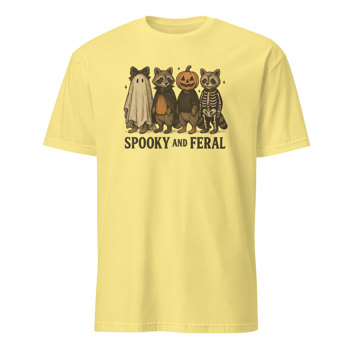 Spooky and Feral Raccoon Shirt – Funny Halloween Vintage Fall Tee | Cuccico | Cuccico